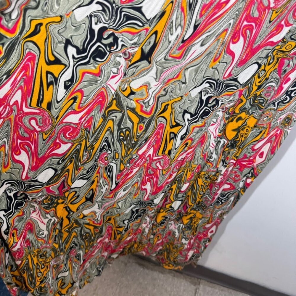 Abstract Maxi Dress Size S/M Multicolor Sleeveless Flowy Greek Summer Boho - Picture 5 of 13
